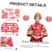 Angoily 50 sheets Decors Wedding Chinese Decals Door Delicate Decorative Traditional Stickers Red 5.5X5.5CM - Buy Online on GoSupps.com