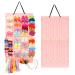 Hair Bows Holder w/ Large Capacity, Hair Clips Storage Hanger w/ 16 Ribbons, Hair Bows Organizer, Baby Hair Accessory Storage Display w/ Sturdy Rope, Wall Hanging for Girl Room, Baby Nursery Decors 13.7x26 Inch (Pack of 1)
