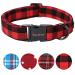 Unique Style Paw's dog collar pet gift adjustable soft and comfortable checkered collars for small medium -sized dogs m red plaid