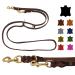 Dogeline fat leather brass small dogs / large dogs 2m / 2.40m / 2.80m / 3.50m / 5m Double linen adjustable (2.80m x 12mm dark brown) 2.80m x 12mm dark brown