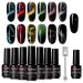 Mobray Cat Eye Gel Nail Polish Set 6Pcs 3D Cateye Magnetic Gel Polish Kit With 1*Magnetic Stick Soak Off Nail Lamp Nail Art Design for Women (3D-2)