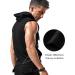 Babioboa Men's Sleeveless Workout Hooded Tank Top - Black, Medium - Buy Online on GoSupps.com