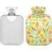 Hot Water Bottles with Fruit Cover - 2L Lemon & Pear Pain Relief Heat & Cold Therapy Foot & Bed Warmer - Buy Online on GoSupps.com