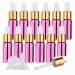 Tianzd 24 pieces 5 ml of empty chrome pink drip bottle Pipette bottles with glass pipette 5ml glass bottle with drip pipette with gold screw cap for perfume oils essential oils pink 5 ml