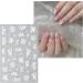 JMEOWIO 6 Sheets 3D Embossed Flower White Nail Art Stickers Decals Self-Adhesive 5D Spring Summer Floral Nail Supplies Nail Art Design Decoration Accessories - Buy Online on GoSupps.com