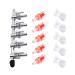 Bornfeel aquarium air distributor 16 In 1 set 5-way valve airstrip 5 checking valve 10 suction cups for 4/6mm hose air pump 5-fold metal aircraft valve 5-way-16in1