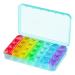 Pill Box 4 Times a Day 7 Days Pill Organiser Box with 28 Compartments Weekly Pill Case for Morning Noon Evening and Bed Time (Cyan)