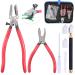 Glarks 4Pcs Heavy Duty Glass Running Pliers Tools Set  Breaker Grozer Plier with Glass Cutter and Pencil Style Oil Feed Carbide Tip Glass Cutter for Mosaic/Tiles/Mirror/Stained Glass Cutting