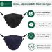 ecotru UK 4 Pack Reusable Cotton Face Masks 2 Navy Blue 2 Black Mask with Nose Wire for Glass Wearers 3-Ply Washable & Breathable Fabric with Filter Pocket & Adjustable Loops - Buy Online on GoSupps.com
