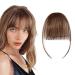 Rich Choices Fringe Clip in Hair Brown Clip on Fringe French Hair Fringe Clip Side Clip in Fringe Human Hair Bangs Hair Clip 3g Air Bangs #4 Medium Brown Air bangs-1PC Medium Brown