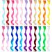 MEckily 22 Pcs Colored Hair Extensions Party Highlights, Curly Wavy Hairpiece Clip in Synthetic Rainbow Streak for Kids Girls Women 17 inch(Colorful Set) 22PCS-Rainbow