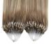 Ugeat 60cm Balayage Blonde Microring Real Hair Extensions - Light Brown Ombre Ice Blonde Micro Loop - 50g 50 Strands #9A/60/9A - Buy Online on GoSupps.com