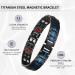 MagEnergy Titanium Steel Magnetic Bracelet for Men - Double Row Ultra Strength Magnets, Adjustable Links, Removal Tool - Blue-4 Element Wristband - Buy Online on GoSupps.com