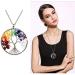 Handcrafted Tree of Life Pendant with Natural Seven Chakra Gemstones - Feng Shui Jewelry for Men & Women - Buy Online on GoSupps.com