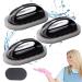 Magic Sponge Brush with Handle Scouring Pad Pot Scrubber Nano Emery Sponge for Powerful Cleaning - Durable and Versatile Kitchen Cleaning Tool (Black 3 Pcs) Black 3 Pcs