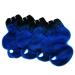 Fashion Line 8 Human Hair Bundles Ombre Two Tone Brazilian Virgin Hair Extensions Body Wave 50g (8/8/8/8 Inch) Pack of 4 - 1b/blue - Buy Online on GoSupps.com