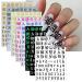 8 Sheets Old English Nail Sticker Holographic Letter Nail Art Decals 3D Self-Adhesive Alphabet Nail Art Supplies 8colors Letters Words Nail Design for Women Girls DIY Manicure Tip Nail Decoration old letter