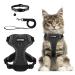 Muecleao Cat Harness and Lead Set Adjustable Kitten Harness and Lead Set Cat Harness with Reflective Strips Escape Proof Cat Vest Harness with Leash Set for Cats Dogs Pets Walking (Black XL) XL Black