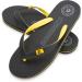 CRESSI Leaf Flip Flop - Unisex Black & Yellow Beach & Pool Footwear 45/46 EU - International Shipping Available - Buy Online on GoSupps.com
