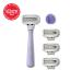 FLAMINGO Women's 5-Blade Razor Set - 1 Handle, 4 Refills, Shower Holder in Lilac - Buy Online on GoSupps.com