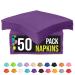 50 Purple Paper Napkins 2 Ply Cocktail Napkins Highly Absorbent Everyday Purple Disposable Paper Purple Cocktail Beverage Napkins Party Napkins Purple Bar Napkins I Bulk Napkins - Exquisite 4.75" x 4.75" (Cocktail Napkins) Purple