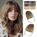 Bangs Hair Clip in Bangs 100% Human Hair Extensions Wispy Bangs French Bangs Fringe with Temples Hairpieces for Women Clip on Air Bangs Curved Bangs for Daily Wear(Wispy Bangs,Light Brown) Wispy Bangs (Light Brown)