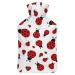 Ladybug Hot Water Bottle With Cover Plush Bed Bottle Hand Warmer For Adults And Children 26.5X15.3cm
