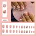 24Pcs Square Press On False Nails - Pink & Golden Leaves Design - DIY Removable Fake Nails for Women and Girls - Buy Online on GoSupps.com