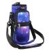 AUPET Water Bottle Sling Bag Sleeve Holder Carrier 25/32/40/64 oz Insulated Crossbody Water Bottle Case Cover with Strap and Pockets for Men/Women Walking Hiking Camping 25oz purple starry sky