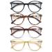 MODFANS (4 Pack) Reading Glasses Round Men Women Good Glasses High Quality Fashion Comfortable Super Reading Aid for Women +0.75 4 Mixed Colors