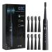 GEC Sonic Electric Toothbrush for Adults,8 Brush Heads Sonic Toothbrush with 40000 VPM,Charge Once Last for 365 Days,6 HIGH-Performance Brushing Modes,Sonic Electric Toothbrush Black