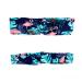 Hair band flamingo tropical leaves blue summer headband elastic with knot wide (7cm) or narrow (5cm) all sizes (m - 56-58 cm - wide)
