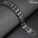 Vicmag Men Magnetic Bracelet | Titanium Steel Double Row 3500 Gauss Wristband | Adjustable with Gift Box | Black Blue Line - Buy Online on GoSupps.com