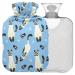 Naanle Siamesian cats hot water bottle with cover transparent warm water bottle 2 l large warm-up bag pain relief hot and cold therapy bed hand feet warmer 2L
