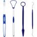 SRV HUB 4-Part Dental Care Set | Oral Cleaning Tools for Kids & Travel | Toothpick Toothed Cleaner Tongue Cleaner & Toothbrush - Buy Online on GoSupps.com