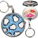Pack of 2 - Portable Pill Organizer ( Cute Penguin Cartoon ) Metal Medicine Box 3 Compartment Stash Vitamin Meds Case with Keychain