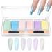Folmywy Chrome Nail Powder Aurora Set 6 Colors Metallic Mirror Effect Pigment Solid Iridescent Neon Manicure Glitter Home DIY Salon Gel Fingernails Polish Aurora Color