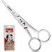 Candure Beard Scissors Professional Moustache Scissors Ear and Nose Hair Trimming Scissors Stainless Steel Safety Use for Eyebrows Eyelashes and Ear Hair