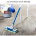 Quickie Sponge Mop Refill Set of 2 - Replacement Mop Pads 9X2.75 Inch - Made in USA with Eraser Cleaning Pad - Buy Online on GoSupps.com