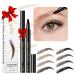 ANGIEHAIE Eyebrow Pencil (Golden Brown) Microblade Eyebrow Pen 4 Point Microblade Brow Pen for Hair-Like Effect Smudge-proof Waterproof and Long Lasting