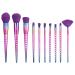 Makeup Brush Set 10pc LaRoc - Make Up Brushes for Blusher Foundation Brush Concealer Brush Eyeliner Eyeshadow Cream & Liquid Make Up Anti-Shedding Bristles - Rainbow Effect