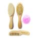 4-Piece Wooden Baby Hair Brush and Comb Set with Soft Silicone Shampoo Brush | Natural Goat Bristles for Cradle Cap | Ideal for Newborns and Toddlers - Buy Online on GoSupps.com