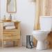 LDR Industries Ashton Free Standing Toilet Paper Holder Canister - Brushed Nickel - Buy Online on GoSupps.com