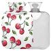 NAANLE CARTOON Cherry berries Heat bottle MITVATED Transparent hot water bottle 2l Large hot hot water bottle for bed handfoot heat pain relief heat and cold therapy
