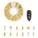 JERCLITY 6 Boxes Metal Gold Nail Charms Nail Studs 3D Art Jewelry Decoration with Tweezers and Wax Pencil - Acrylic Nails Rivets - Buy Online on GoSupps.com