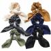 6 Pcs Satin Hair Ties Silk Satin Hair Scrunchies Hair Bands Hair Bow Ropes Hair Elastic Bracelet Ponytail Holders Hair Accessories for Women and Girls (3.8*4.0  Classic color) 3.8*4.0 Classic color