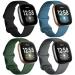 Dirrelo 4 Pack Band Compatible with Fitbit Versa 3 & Fitbit Sense Bands Women Men, Soft TPU Sport Watch Strap Replacement Sense Versa 3 Smartwatch Wristband Large, Black/Darkgreen/Darkgrey/Indigo Large Black/Darkgreen/Dark…