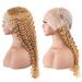 BLY Light Brown 10A Human Hair Lace Front Wig 20 Deep Wave Curly 180% Density #27 Brown - 13x4 HD Transparent Pre Plucked - Women's Brown Color Wig - Buy Online on GoSupps.com