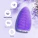 Facial Cleansing Brush by NEWDERMO Vibrating Silicone Face Scrubber - 2 Function Modes and 7 Speeds Rechargeable IPX7 Waterproof Face Brush for Deep Cleaning Pores Exfoliating and Massaging Purple - Buy Online on GoSupps.com