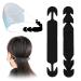 LOVMOV 2Pcs Silicone Anti-Slip Extension Hook Buckle Ear Grips Hook for Ear Protection Reusable 2 Gear Adjustable Extension Hook Ear Straps for Adults Children (Black)